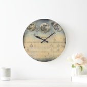 Retro Maan Fase Almanak - Nostalgische Celestial E Grote Klok (Huis)