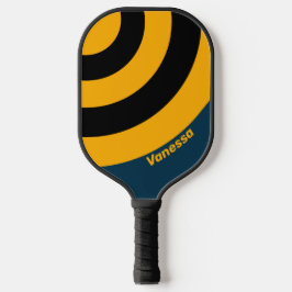 Retro Maanlicht Getijde Cirkel Streep met Naam Pickleball Paddle