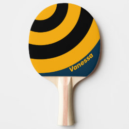 Retro Maanlicht Getijde Cirkel Streep met Naam Tafeltennisbatje