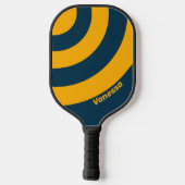 Retro Maanlicht Getijde Drie Cirkel Streep met Naa Pickleball Paddle (Achterkant)