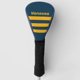Retro maanlicht getijde drie overdwars strepen met golfheadcover