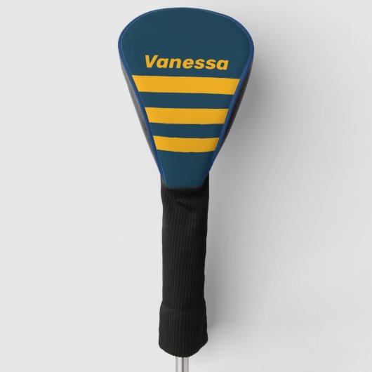Retro maanlicht getijde drie overdwars strepen met golfheadcover (Voorkant)