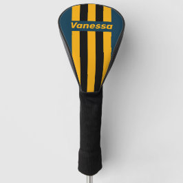 Retro Maanlicht Getijde Pin Strepen met Naam Golfheadcover