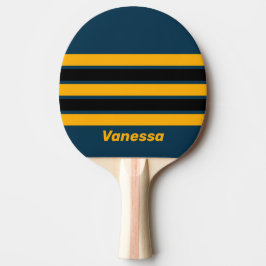Retro Maanlichtgetij Over Strepen met Naam Tafeltennisbatje