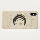 Retro maansterren  sepia papier in nood Case-Mate iPhone case (Achterkant (horizontaal))