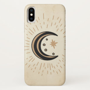 Retro maansterren  sepia papier in nood Case-Mate iPhone case