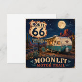Retro maanverlichte camper woestijn snelweg briefp (Voorkant / Achterkant)