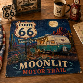 Retro Maanverlichte Camper Woestijn Snelweg Hobby Legpuzzel