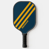 Retro Maanverlichte Getijde Drie Strepen met Naam Pickleball Paddle (Voorkant)