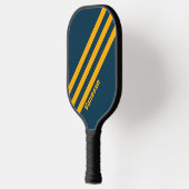 Retro Maanverlichte Getijde Drie Strepen met Naam Pickleball Paddle (Links)
