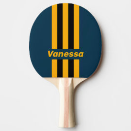 Retro Maanverlichte Getijde Pin Strepen met Naam Tafeltennisbatje