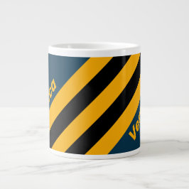 Retro maanverlichte getijdenstrepen met naam grote koffiekop