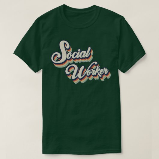 Retro  maatschappelijk werker t-shirt (Design voorkant)