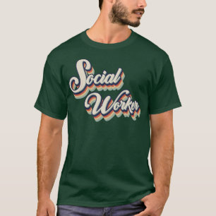 Retro maatschappelijk werker t-shirt