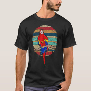 Retro Macaw Parrot Oerwoud Diervogel Macaw Parro T-shirt