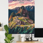 Retro Machu Picchu Peru V-01 Poster (Thuiskantoor)
