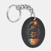 Retro Mackinac Island fietspad Sleutelhanger (Voorkant Links)