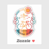 Retro Mackinac Island fietspad Sticker (Vel)