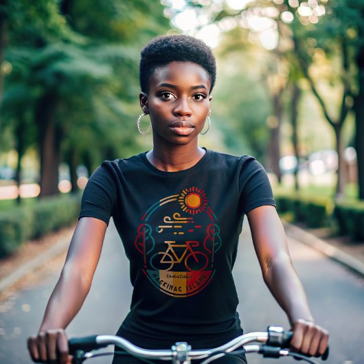 Retro Mackinac Island fietspad T-shirt