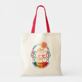 Retro Mackinac Island fietspad Tote Bag (Achterkant)