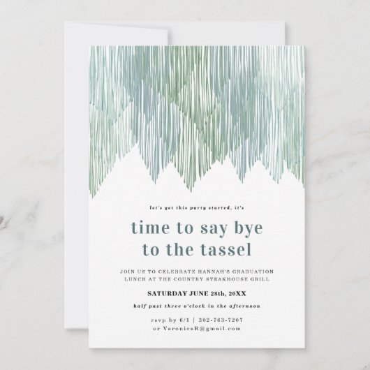 Retro Macrame Fringe | Uitnodiging tot Afstuderen (Voorkant)