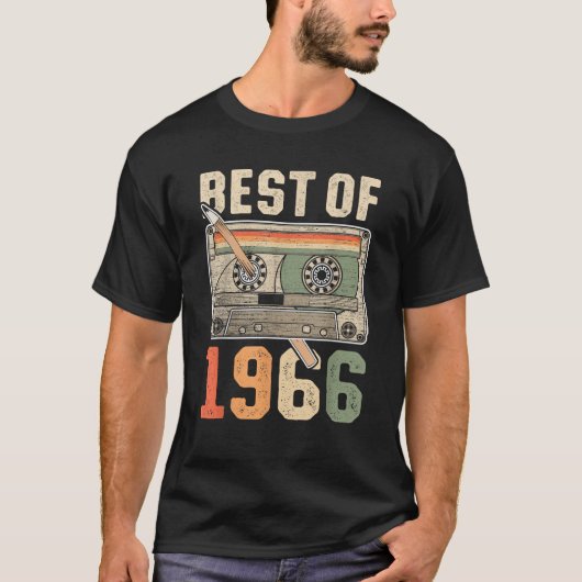 Retro Made in 1966 Grappig 60 jaar oude Mannen Vro T-shirt (Voorkant)