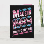 Retro Made in 1989 Limited Birthday Card Kaart (Voorkant)