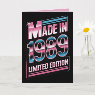 Retro Made in 1989 Limited Birthday Card Kaart