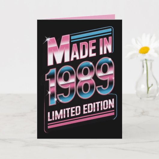 Retro Made in 1989 Limited Birthday Card Kaart (Kleine Plant)