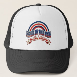 Retro Made in the USA Trots Amerikaans Badge Trucker Pet