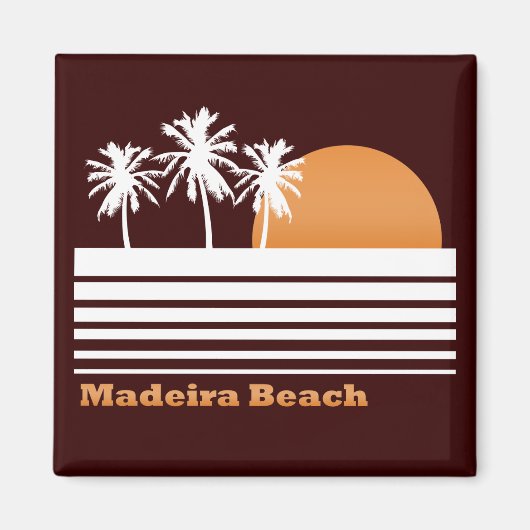 Retro Madeira strandmagneet Magneet (Voorkant)