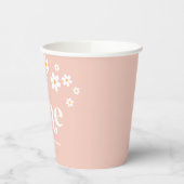 Retro madelief boho 1e verjaardag papieren bekers (Links)