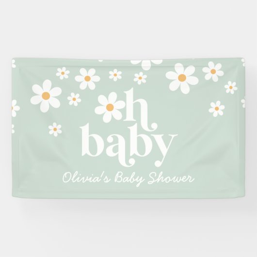 Retro Madelief boho Baby Shower Slinger Spandoek (Horizontaal)