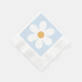 Retro madelief boho blauw servet (Hoek)