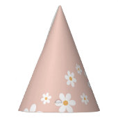 retro madelief boho roze feesthoed feesthoedjes (Links)