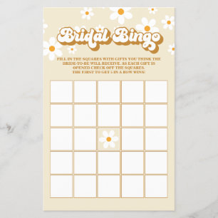 Retro Madelief bruiloft Bingo Flyer
