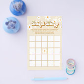 Retro Madelief bruiloft Bingo Flyer (Enkel)