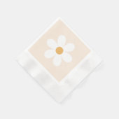 Retro madelief crèmekleurige boho servetten (Hoek)