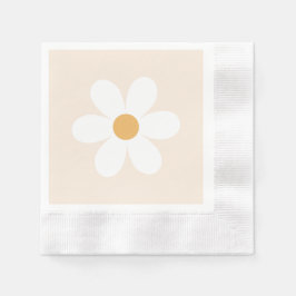 Retro madelief crèmekleurige boho servetten