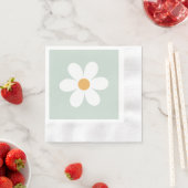 Retro madelief groen boho servet (Insitu)
