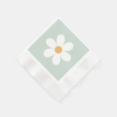 Retro madelief groen boho servet (Hoek)
