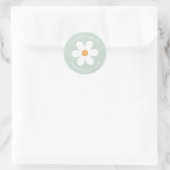 Retro madelief groene boho retouradres sticker (Tas)