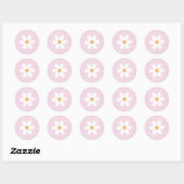 Retro madelief lila boho retouradres sticker (Vel)
