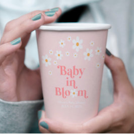 Retro Madelief Roze Baby Shower Papieren Bekers