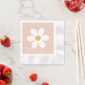 Retro madelief roze boho servet (Insitu)