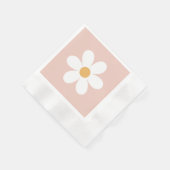 Retro madelief roze boho servet (Hoek)