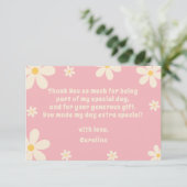 Retro madeliefje bloemenkinderverjaardag bedankkaart (Staand voorkant)