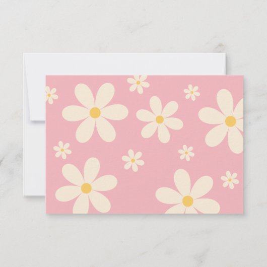 Retro madeliefje bloemenkinderverjaardag bedankkaart (Achterkant)