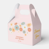 Retro Madeliefje Boho Groovy Bloemige Verjaardag Bedankdoosjes (Achterkant)
