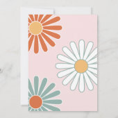 Retro Madeliefje Boho Groovy Bloemige Verjaardag Kaart (Achterkant)